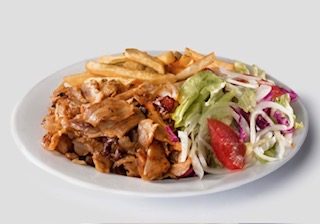 Gyros tál sültkrumplival és salátával